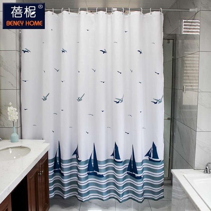 卫生间浴帘防水加厚防霉浴室帘子淋浴窗帘布隔断帘洗澡拉挂帘