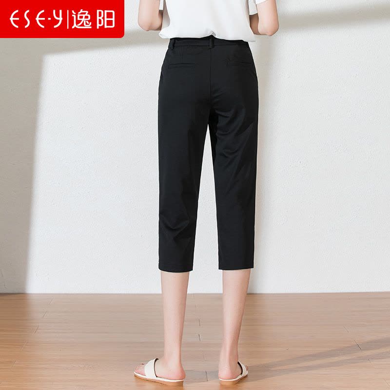逸阳2020夏季新款休闲裤女七分铅笔裤女裤品牌图片