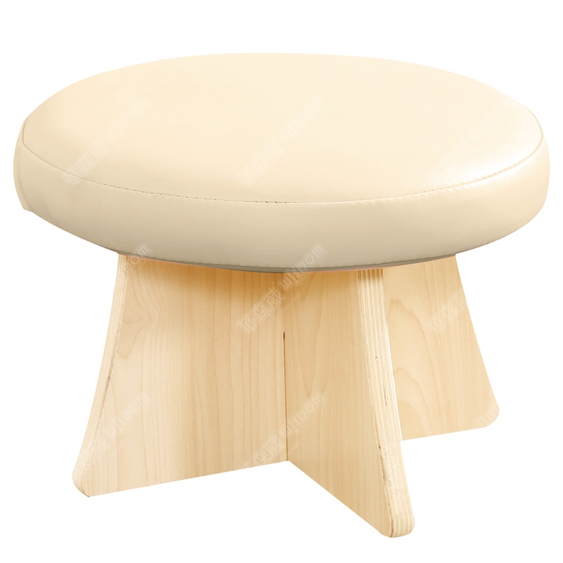淘乐幼儿小圆凳 - 米色 幼儿软包小圆凳- 米色高清大图