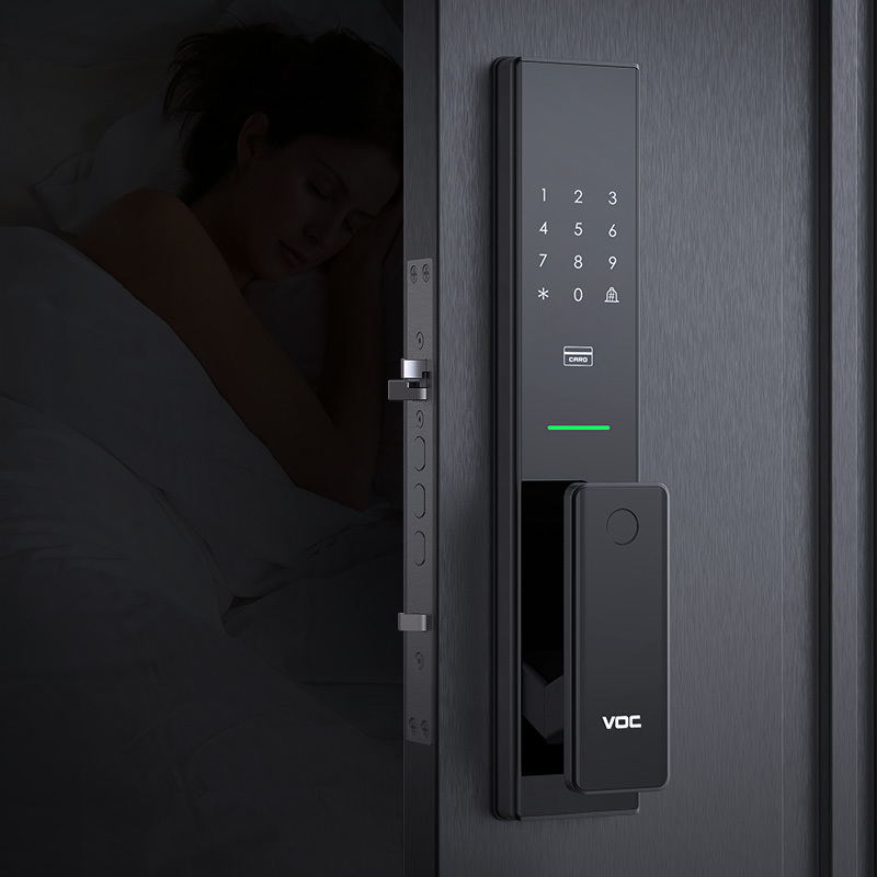 voct8指纹锁密码锁家用防盗门锁全自动推拉式智能门锁电子锁