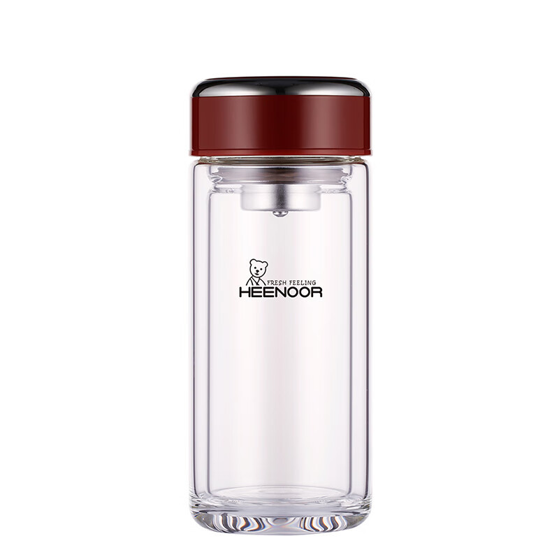 希诺03双层玻璃杯XN-9331红色 240mL