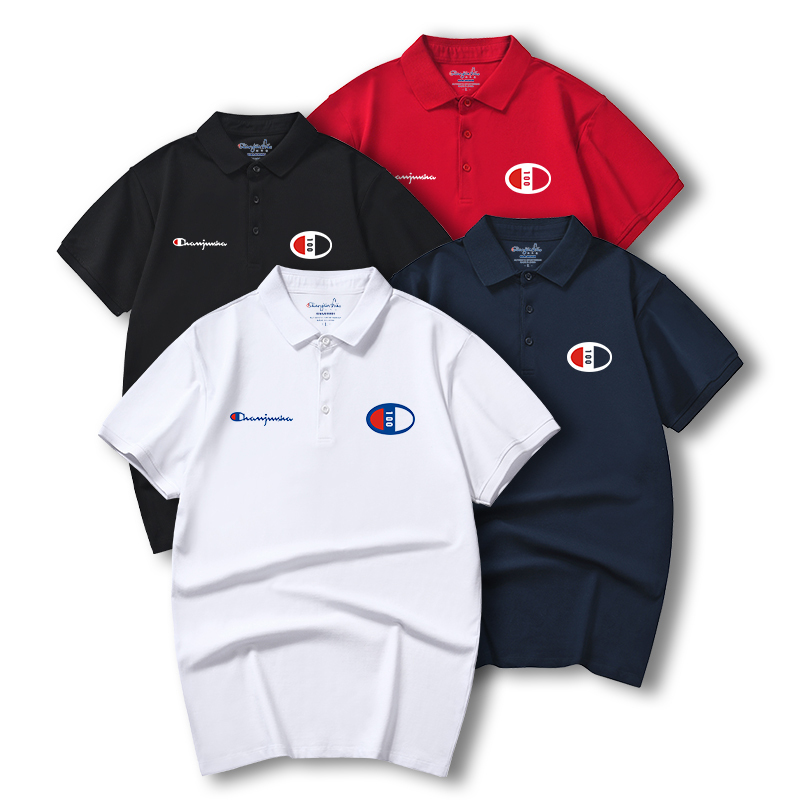 champion冠军男士夏季短袖polo衫休闲百搭经典logo纯棉商务翻领上衣