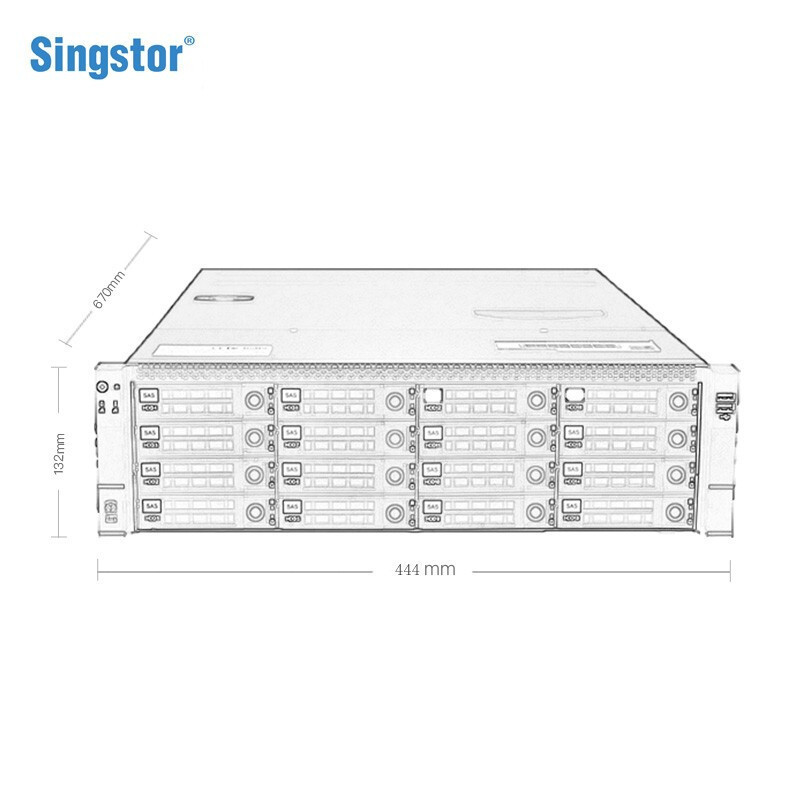 鑫云SS300G-16S万兆光纤NAS网络存储服务器 4K多机共享磁盘阵列 整机160TB
