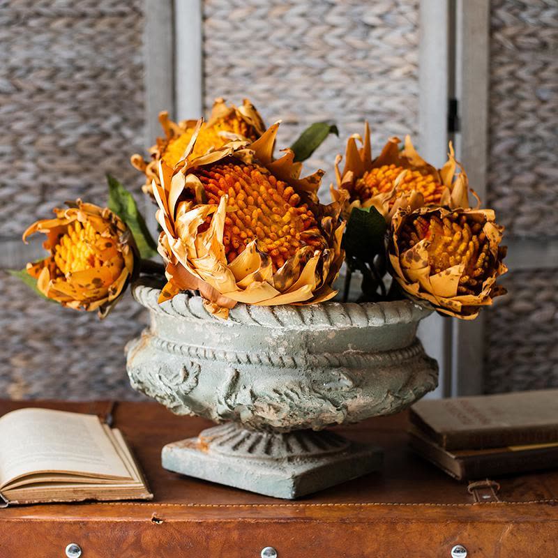 家柏饰(CORATED)古典纹饰柱头花盆花器花瓶凡尔赛复古艺术风格花园装饰法式 古典柱头盆(A款) 大图片