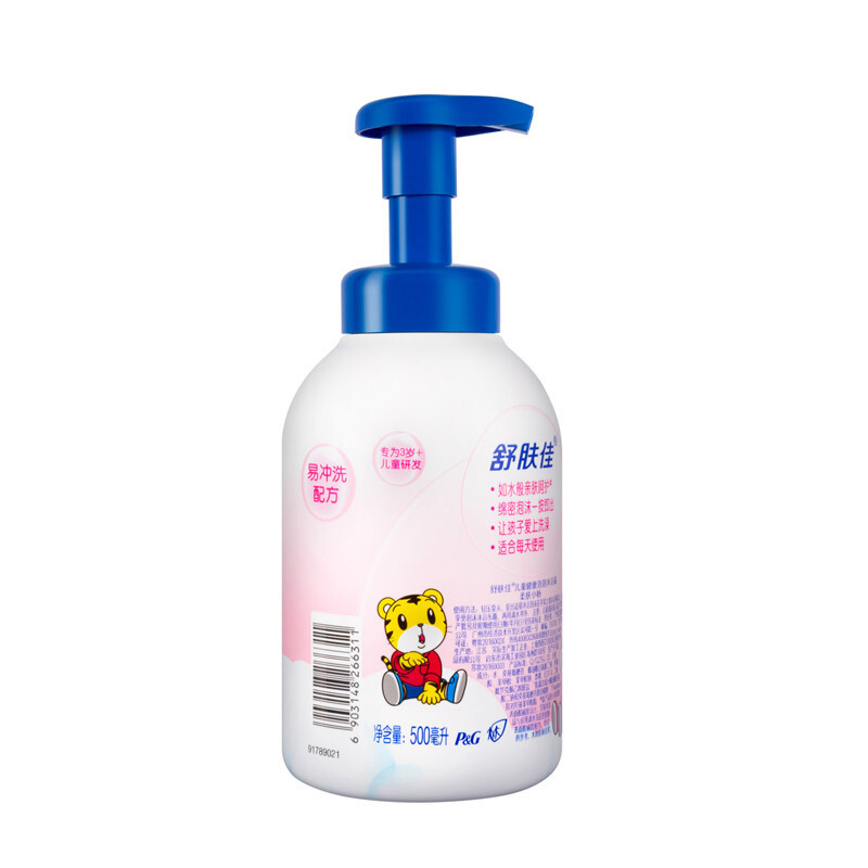 舒肤佳 儿童健康泡泡沐浴露柔肤小粉500ml