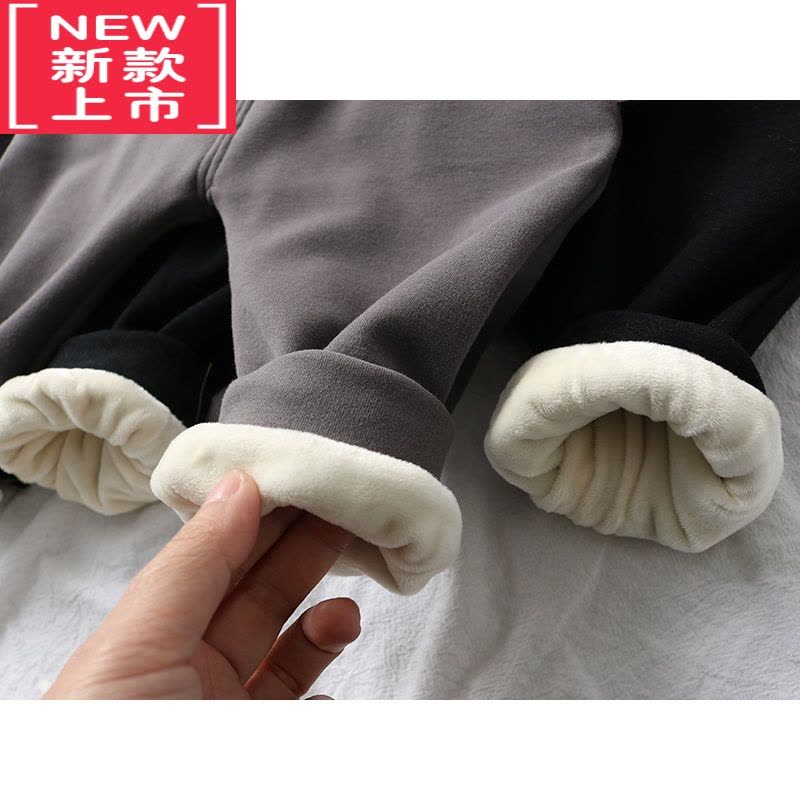可莉允chao赞~冬款儿童加绒休闲裤 宝宝高腰哈伦裤 男女童保暖大裆pp裤保暖裤图片