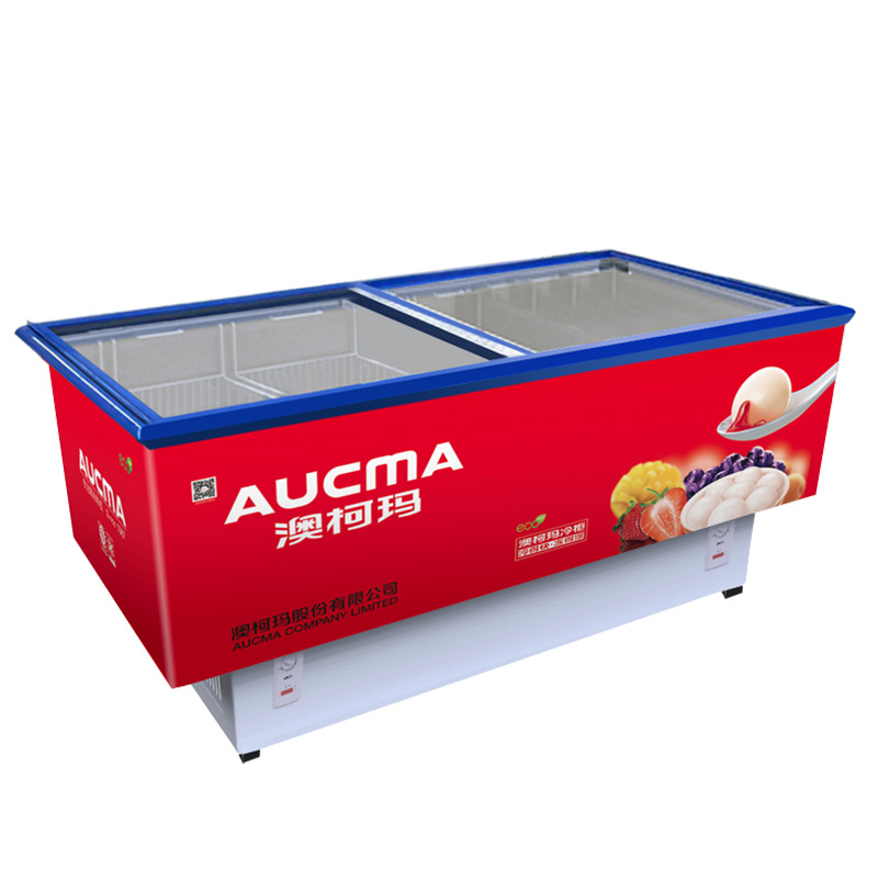澳柯玛(Aucma) SD(C)-566D 566升 冰柜卧式双温双压缩机 节能冷藏冷柜超市岛柜高清大图