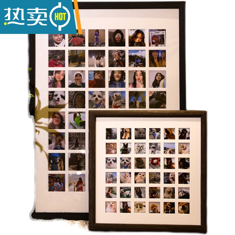 敬平diy相框定制照片墙拍立得相框大尺寸挂墙画框情侣礼物实木相片框 象牙白[质保十年] 20寸挂墙[可放50-60张3寸高清大图
