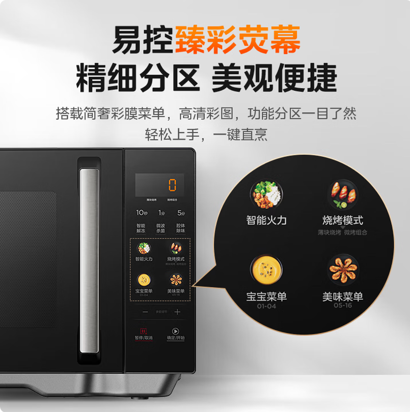 美的(Midea)微碳微波炉烤箱一体机900w微波高清大图