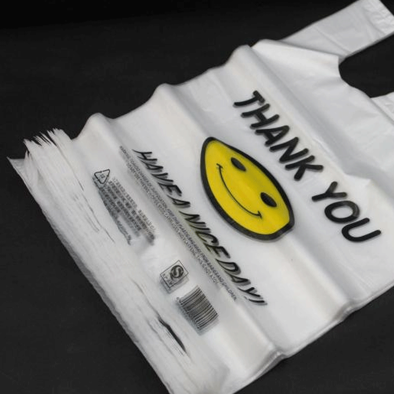 笑脸透明塑料袋手提袋子食品袋购物外卖打包袋方便袋日用收纳用品收纳袋简约图片