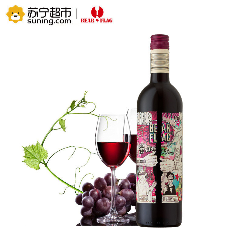 熊旗TM加州深红混酿葡萄酒 750ml 单支装