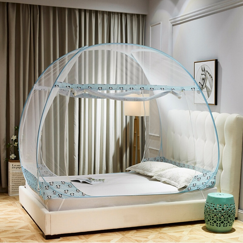 120x150x180x200cm家用蒙古包免安装新型蚊帐全自动钢丝折叠蚊帐