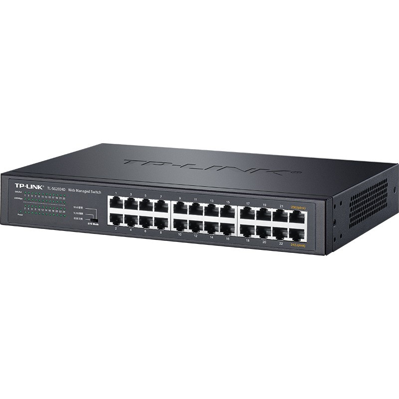 TP-LINK TL-SG2024D 24口全千兆桌面式Web网管交换机