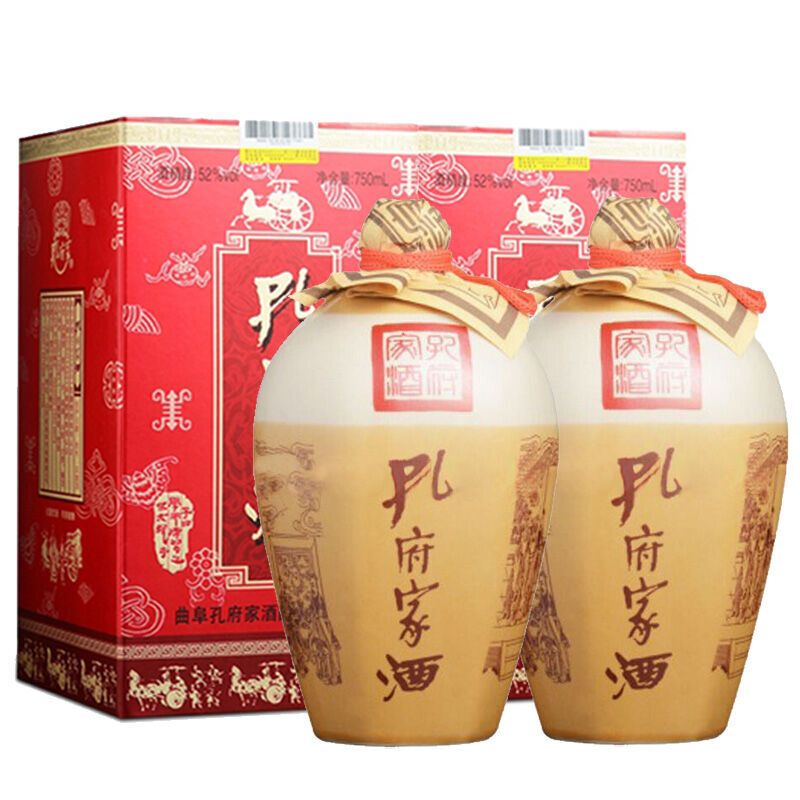 孔府家酒 新陶 52度 750ml*6瓶 整箱装 山东白酒 (新老包装随机发货)