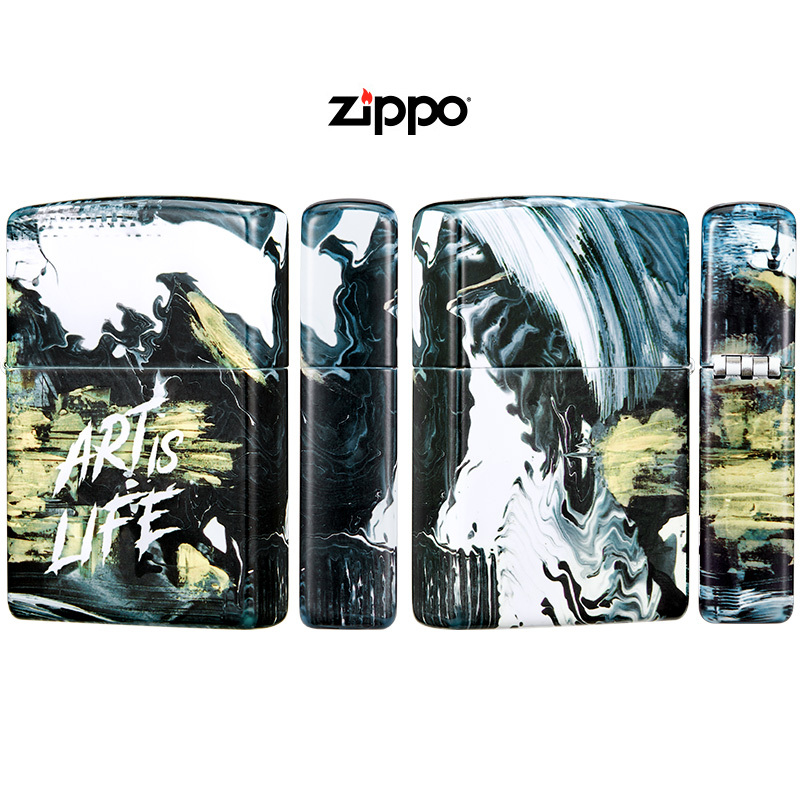 Zippo芝宝打火机美国进口之宝防风打火机新机无油苏宁正品Z-30021艺术生活