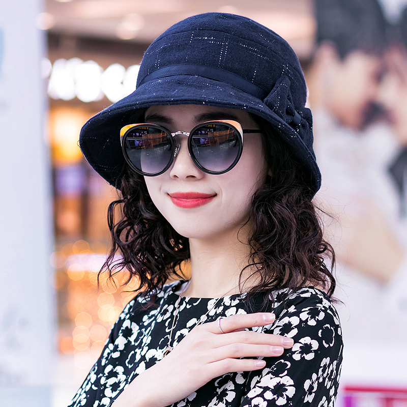 盛世尼曼中老年帽子女春秋韩版休闲百搭宽檐渔夫帽秋冬时尚女士休闲