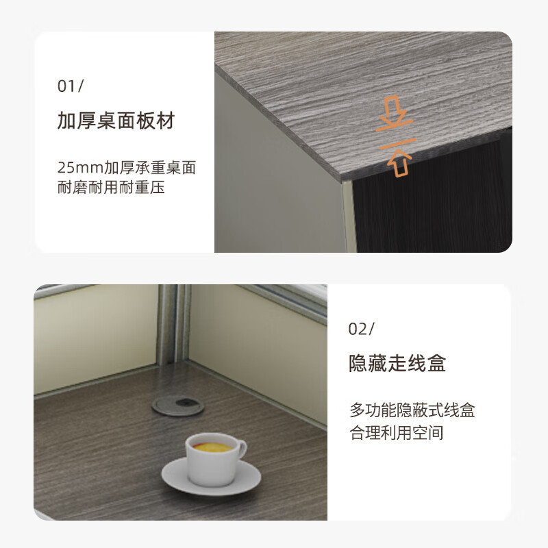 科野 办公桌组合屏风工作位财务隔断卡座员工桌电脑桌含柜工作台 F型三人位