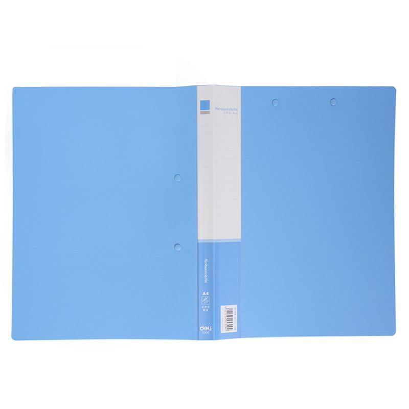 得力(deli) 5309蓝色[5只装]文件夹双夹文件夹板夹塑料文具A4加长夹子办公室长押夹+夹板图片