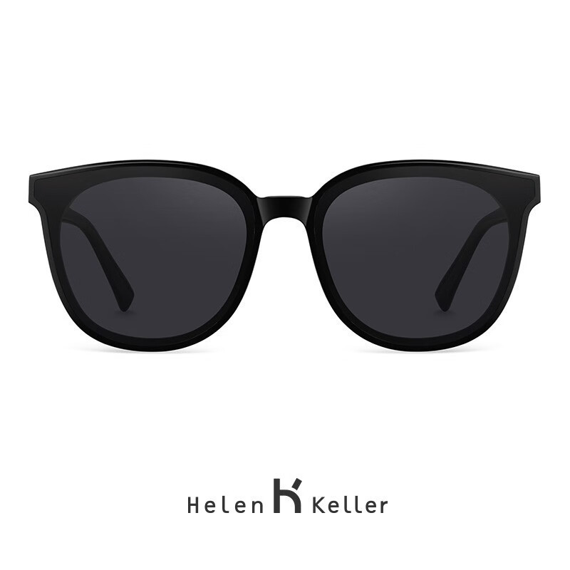 海伦凯勒(Helen Keller)女士个性偏光太阳镜时尚潮墨镜女开车司机镜太阳镜H8808 黑灰色-N30