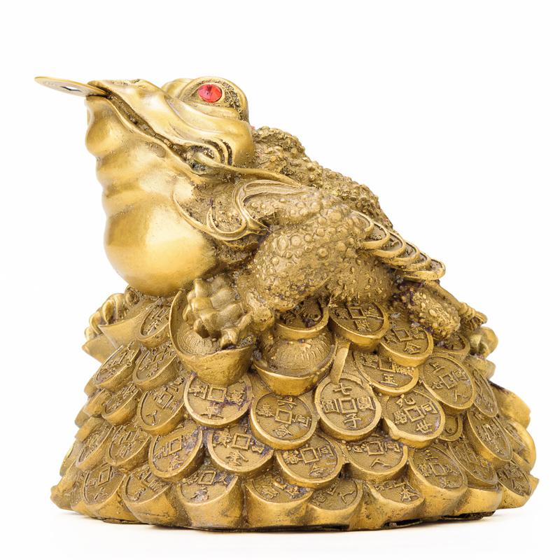 家柏饰(CORATED)金蟾蜍摆件 三足七星铜金蟾客厅家居摆设小号高清大图