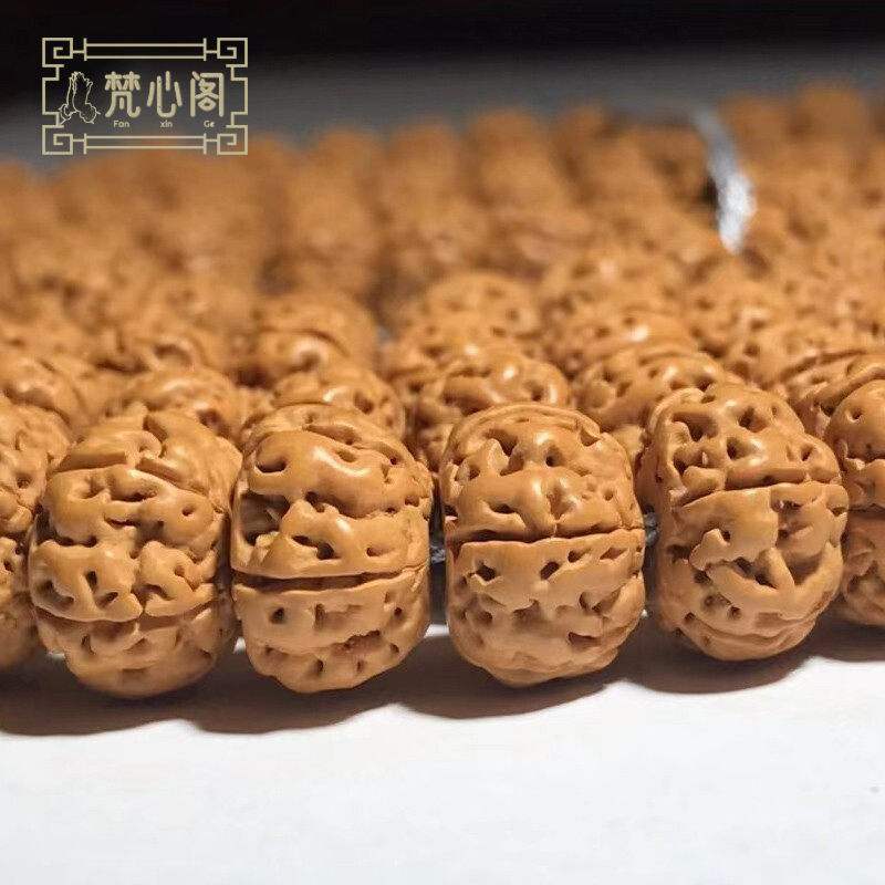 [梵心阁]印尼小金刚菩提108颗 矮桩航母飞碟9-10mm 五瓣多圈佛珠 玩家级木手串 送男女朋友礼物