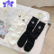 Ideamini网红同款小腿袜女春夏薄中筒袜莫代尔竹纤维及膝袜ins潮黑白长袜丝袜