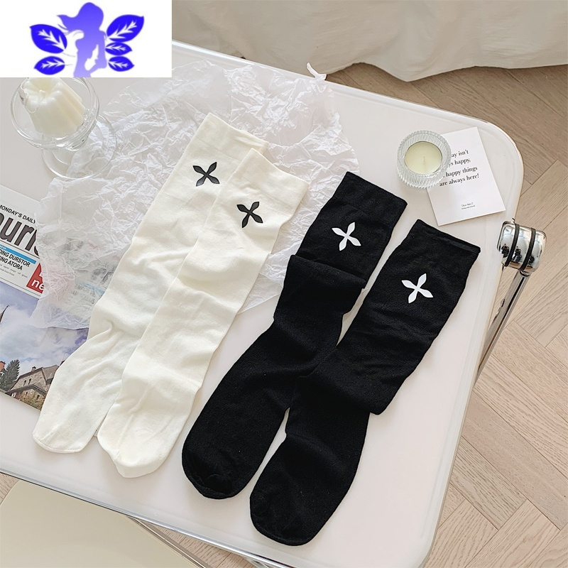 Ideamini网红同款小腿袜女春夏薄中筒袜莫代尔竹纤维及膝袜ins潮黑白长袜丝袜