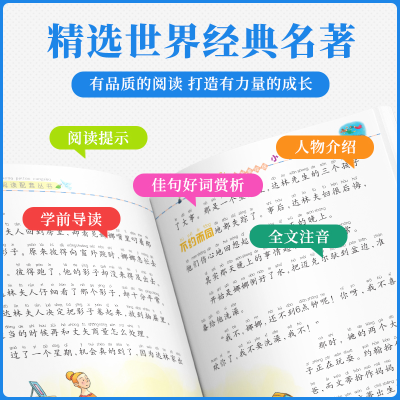 小飞侠彼得·潘 [正版]小学基础阅读配套丛书注音美绘版——小飞侠彼得·潘(单册塑封)高清大图