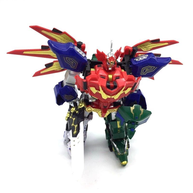 正版神兽金刚玩具天神地兽三宝青龙机器人五合一变形拼装玩具