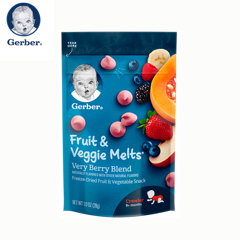 嘉宝(Gerber)美国进口宝宝零食 儿童零食 酸奶溶豆 混合浆果味28g