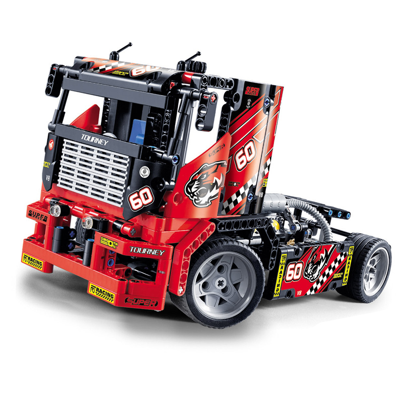 兼容乐高得高积木3360竞赛型赛道卡车赛车科技拼装模型玩具男孩子哈雷