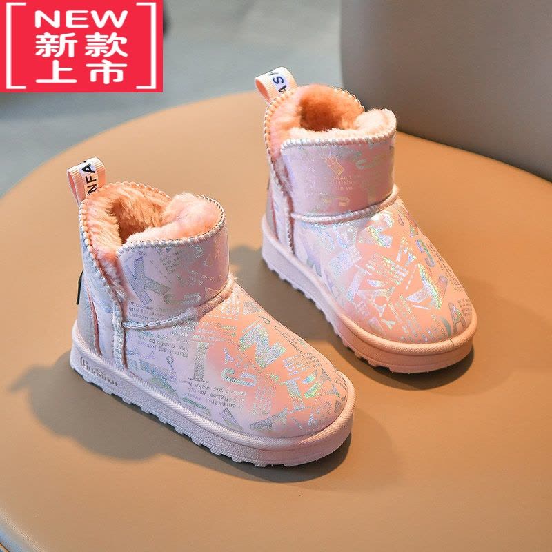 可莉允女童雪地靴2021冬季新款加绒儿童靴子加厚雪地棉鞋子软底男童短靴图片