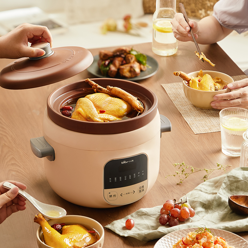 小熊(Bear)电炖锅紫砂内胆家用多功能大容量炖汤锅智能预约定时 3升高清大图