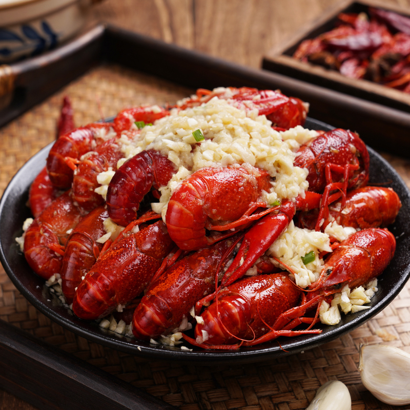 99元任选3盒鱻谣蒜泥小龙虾750g盒1525只装冷冻蒜香整虾加热即食