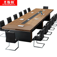 圣斯顿S-HB502475简约加厚办公桌会议桌5000*2000*750mm胡桃色