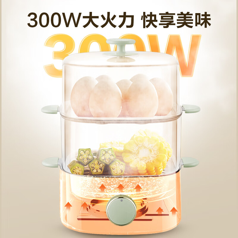 苏泊尔(SUPOR)煮蛋器 蒸蛋器 小蒸锅 煮鸡蛋神器 旋钮可定时自动断电双层 家用迷你鸡蛋羹多功能锅 Z15FK953高清大图