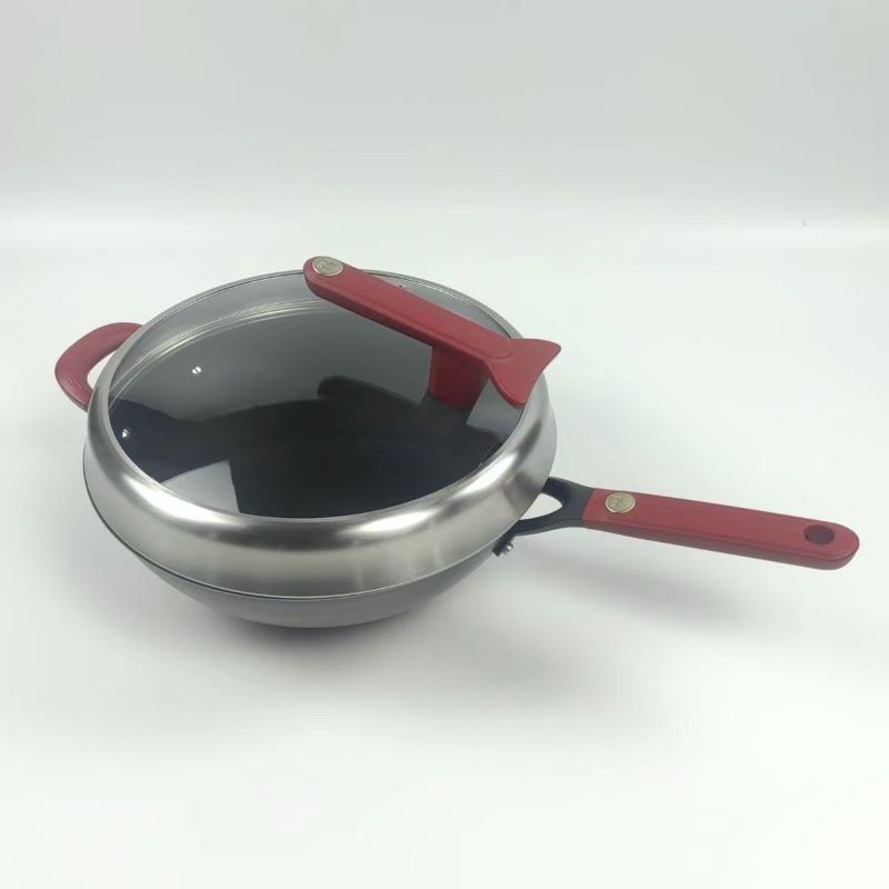 爱仕达[商超同款]炒锅有钛无涂层不粘铁锅家用厨房炒菜锅30cm燃气灶专用无涂层不粘钛铁炒锅 CF30T2Q