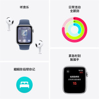 [政府补贴15% 最高补贴500]AppleWatch SE2024款智能手表44毫米午夜色铝金属表壳浓墨色回环式运动表带[GPS款]MXF93CH/B