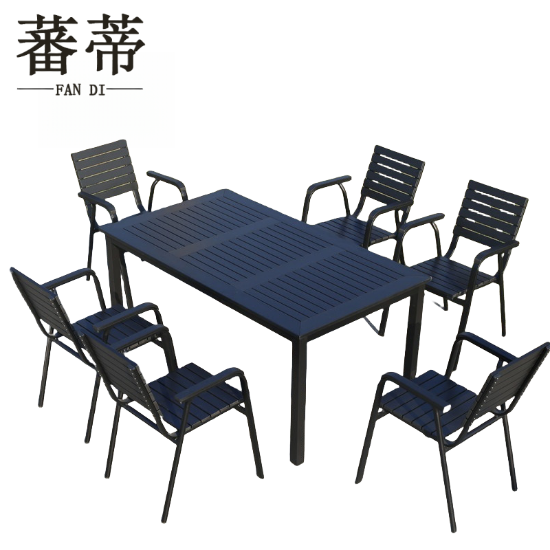 蕃蒂户外桌椅一桌六椅套高清大图