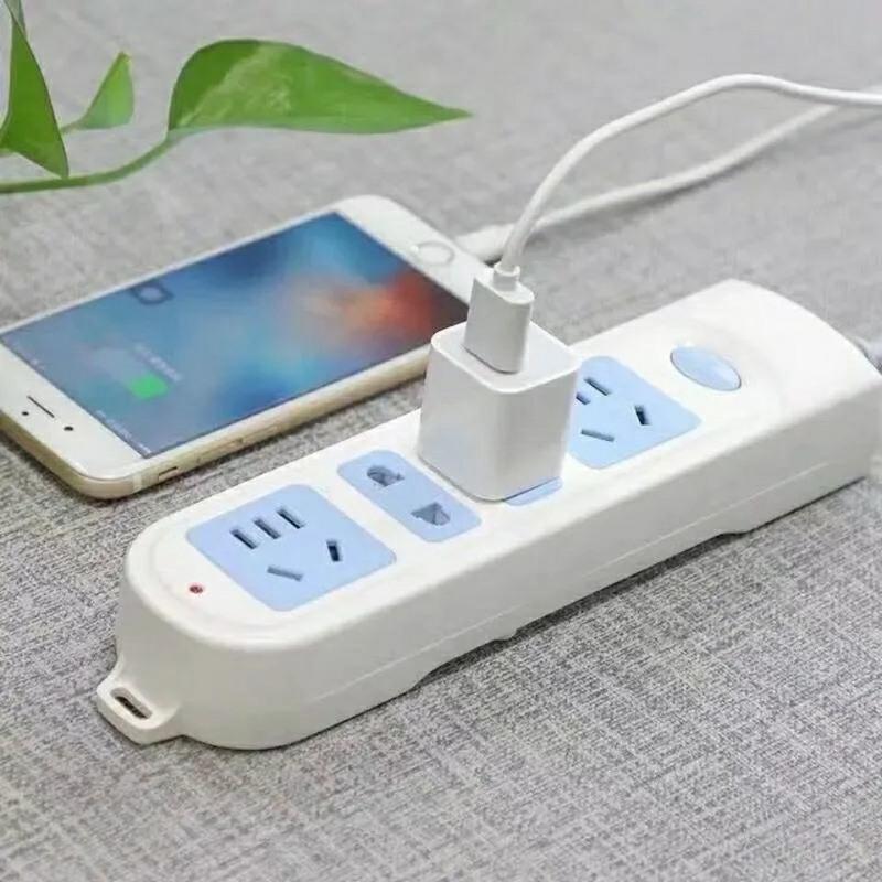 [总开关]蓝白7孔(2500W) 1.8米(儿童保护门-防触电) 两项两脚插座插排带线长线接儿童保护门防触安全家用等电源