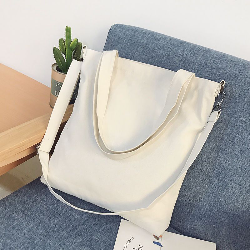lv白色帆布包女学生韩版单肩包斜挎书包百搭大容量购物手提袋
