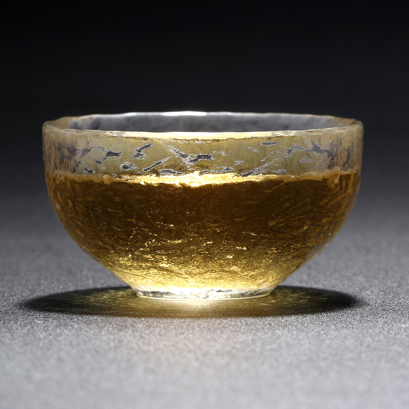 常生源 玻璃茶杯 个人杯品茗杯 加厚锤目纹 手工功夫茶具 珍享主人杯