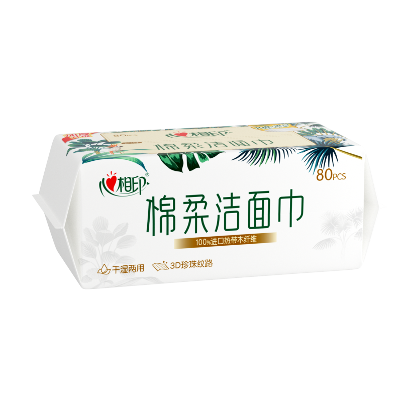 心相印棉柔系列80片装洗脸巾6包装XCD080-6包装高清大图
