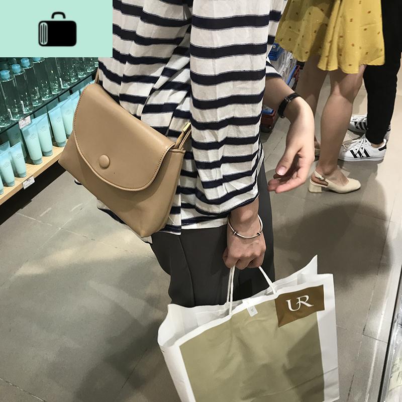 2020日常上课斜挎包 日韩小包包 马卡龙手机包零钱包百搭纯色女包NEW LAKE 卡其色