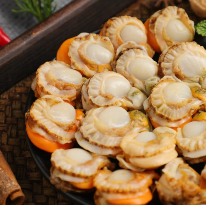 苏宁宜品扇贝肉500g冷冻带黄扇贝肉去壳去沙烧烤火锅食材国产海鲜