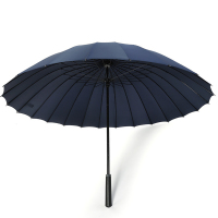 美瑞欧 雨伞 直杆长柄晴雨伞 防风双人雨伞 纤维骨24骨手动-藏青色 长度86CM 不含印制（单位：把）