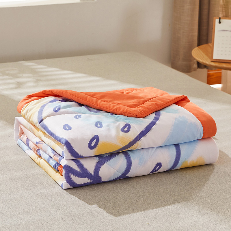 老斑鸠印花水洗棉夏被空调被床上用品单双人夏凉被午睡被子被芯视频