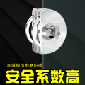 玻璃锁推拉玻璃锁双免开孔不锈钢店铺中央锁单双_2