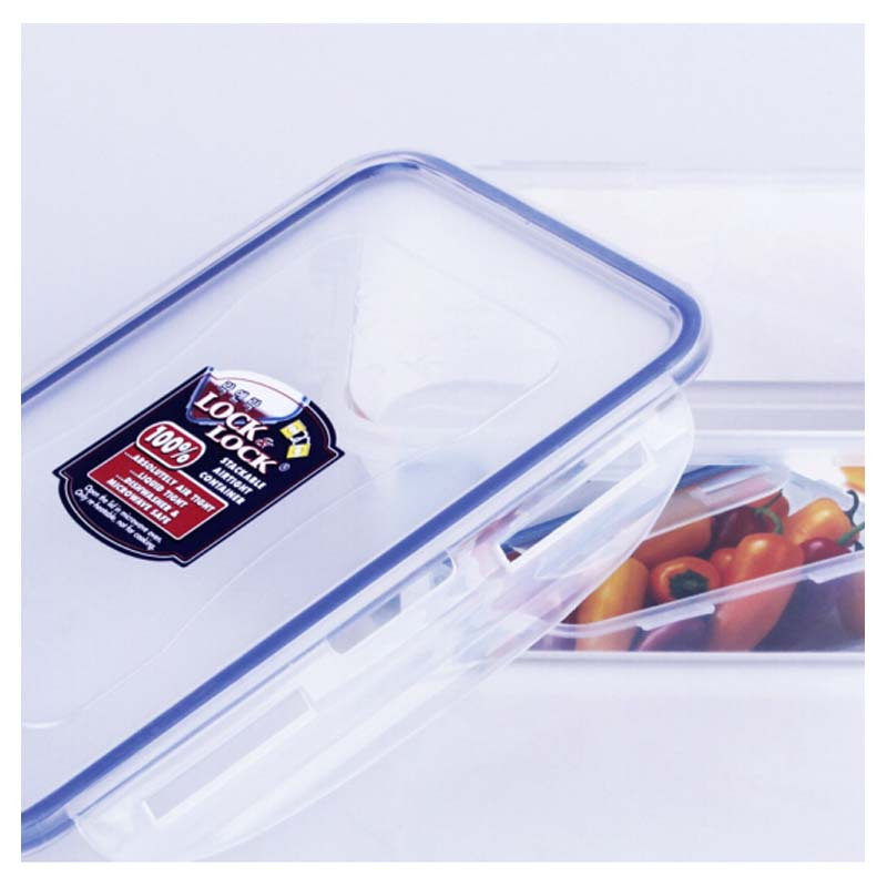 乐扣乐扣 塑料保鲜盒大号 大容量饭盒密封便当盒餐盒零食品水果盒 冰箱冷冻收纳整理储物储藏盒子 长方形 1L