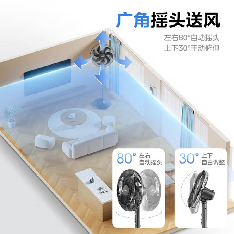 美的(Midea)台地落地扇电风扇升降扇大风量摇头俯仰两用 FSA40YF高清大图